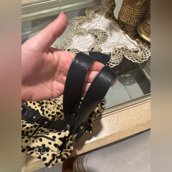 Vintage Juicy Couture Leopard Print Daydreamer Velour Bag Black y2k - Picture 11 of 17